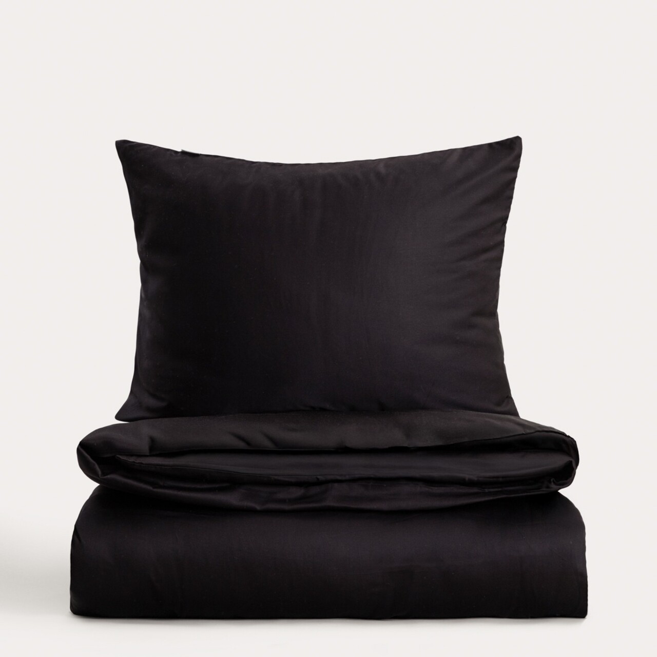 Lenjerie de pat King Size, Bamsa, Homla, 200x220 cm, 3 piese, satin de bambus, negru - imagine 6